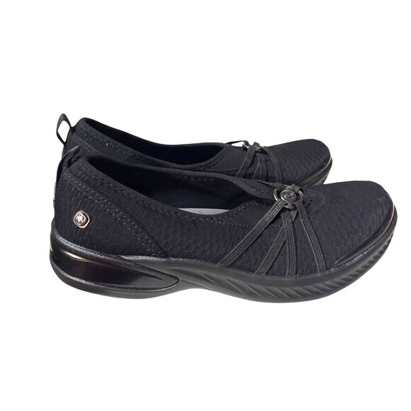 Black Bzees 9 Slip On Comfort Walking Shoes Mesh Fabric Strappy Design - Picture 3 of 6